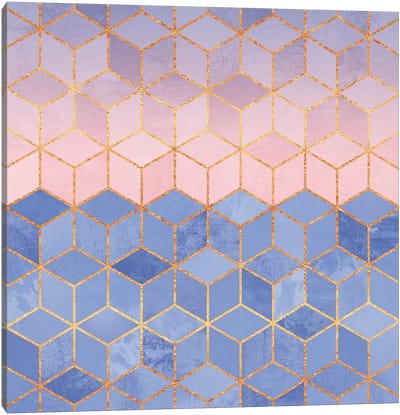 Rose Quartz And Serenity Cubes Canvas Art Print - Perano Art