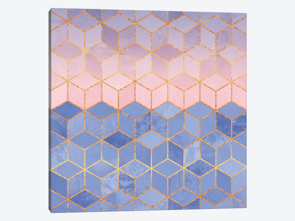 Rose Quartz And Serenity Cubes by Elisabeth Fredriksson 1-piece Canvas Wall Art