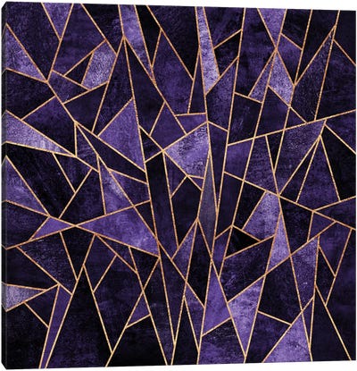 Shattered Amethyst Canvas Art Print - Pantone Ultra Violet 2018