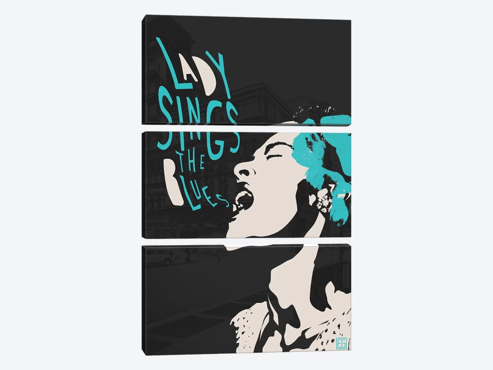 Billie Holiday II by Elliot Griffin 3-piece Canvas Print