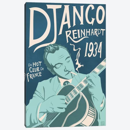 Django Reinhardt Canvas Print #ELG3} by Elliot Griffin Canvas Artwork