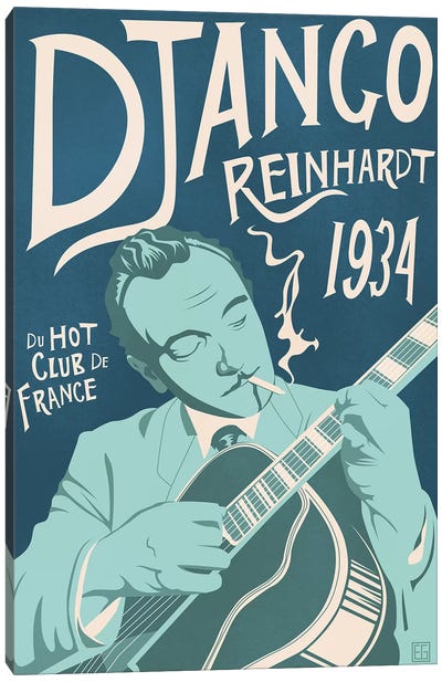 Django Reinhardt Canvas Art Print - Jazz Music