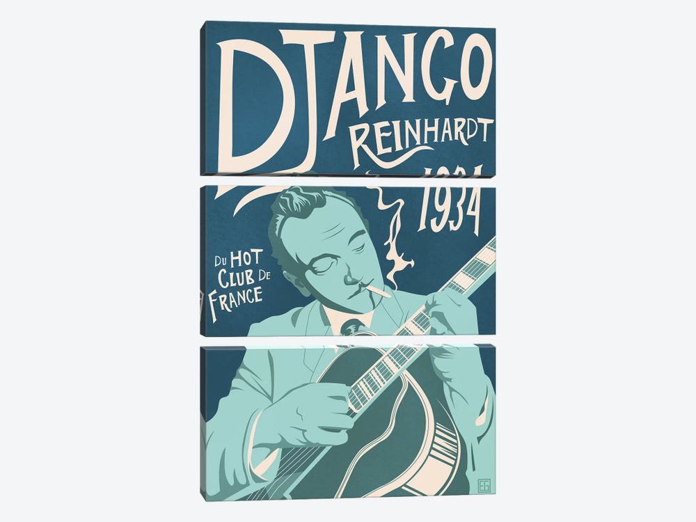 Django Reinhardt by Elliot Griffin 3-piece Canvas Print