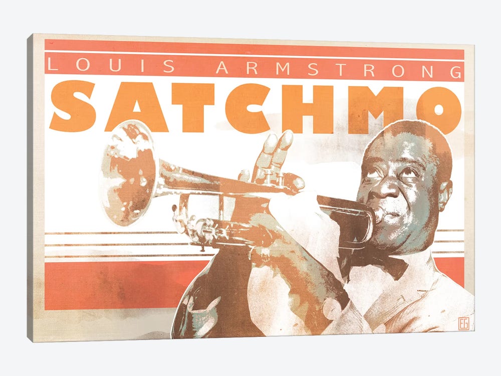 Louis Armstrong by Elliot Griffin 1-piece Canvas Art Print