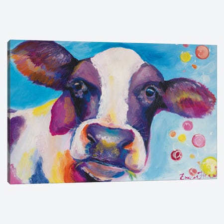 Mrs Cow Canvas Print #ELH21} by Emily Louise Heard Canvas Art Print