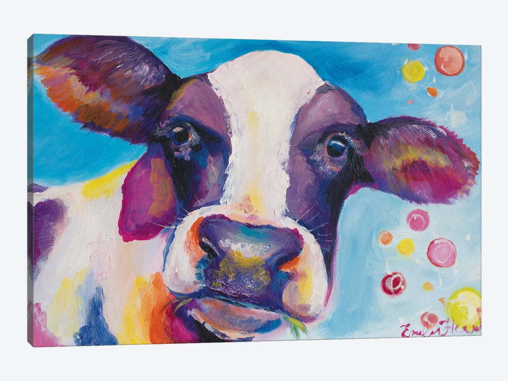 Mrs Cow by Emily Louise Heard 1-piece Canvas Print