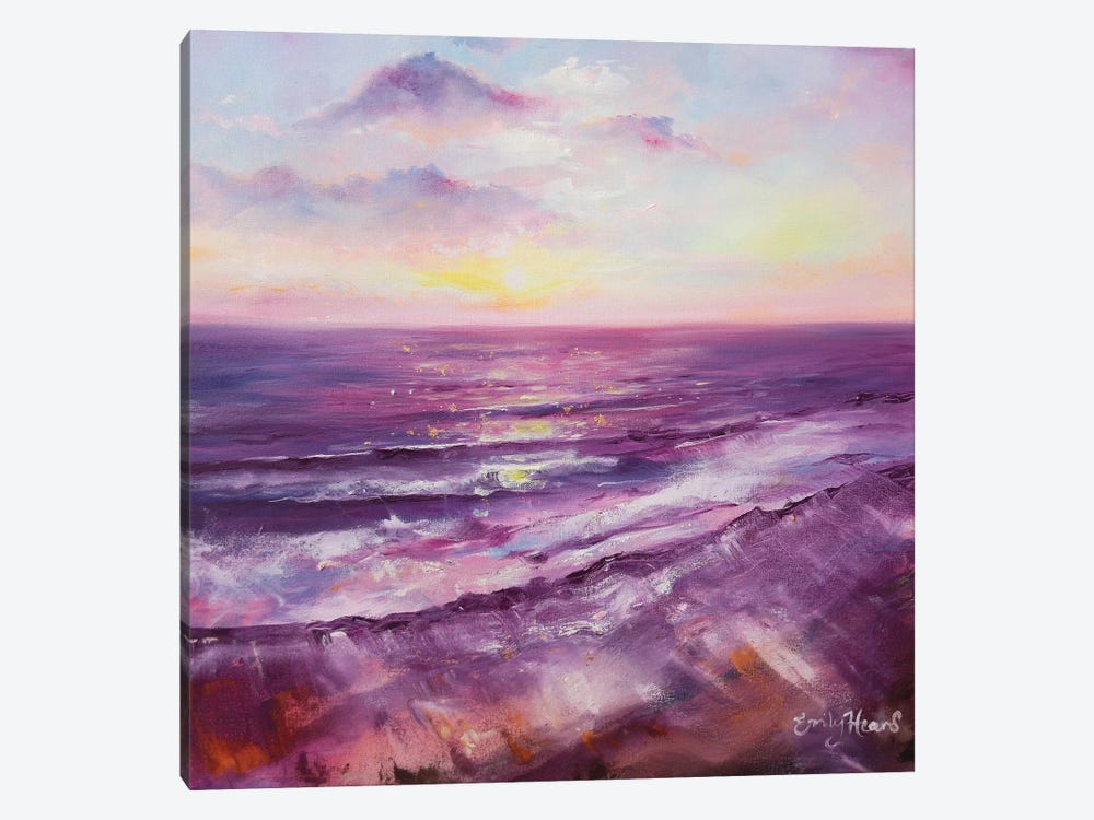 Violet Ocean  by Emily Louise Heard 1-piece Canvas Art
