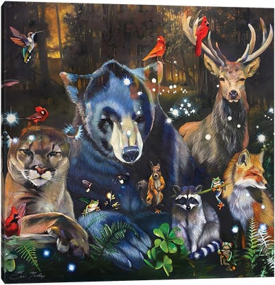 Mystical Menagerie Canvas Art Print - Cougars