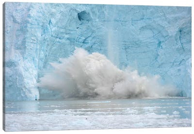 Calving Glacier In Greenland Canvas Art Print - Glacier & Iceberg Art