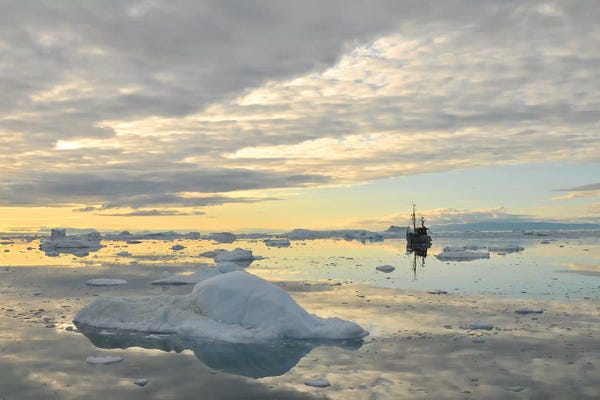 Greenland: Fisher Boat And Icebergs - Greenland by Elmar Weiss