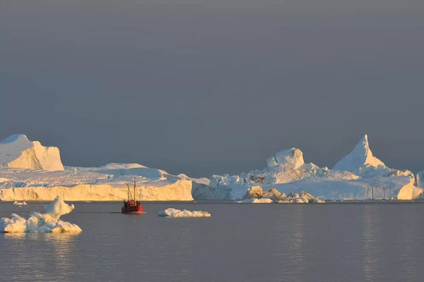 Greenland: Fisher Boat And Icebergs In Greenland by Elmar Weiss