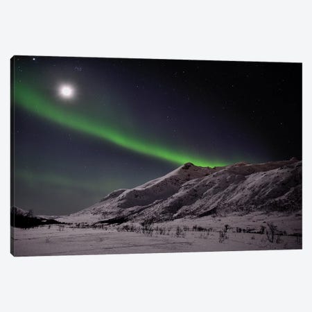 Moon and aurora borealis print by Panoramic Images