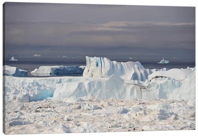 Icefjord In Greenland Canvas Art Print - Glacier & Iceberg Art