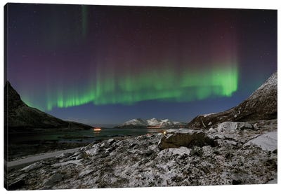 Norway - Polar Lights Canvas Art Print - Aurora Borealis Art
