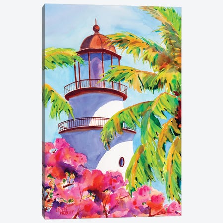 Key West Lighthouse Canvas Print #ELN102} by Ellen Negley Art Print