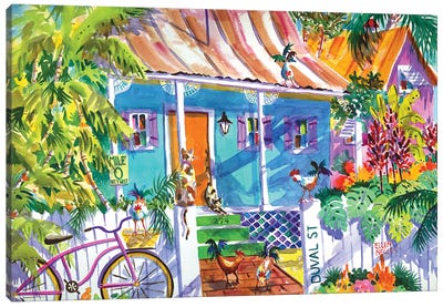 Key Lime Cottage II Canvas Art Print - Key West