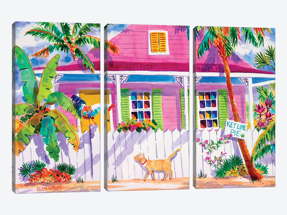 Key West Characters by Ellen Negley 3-piece Canvas Print