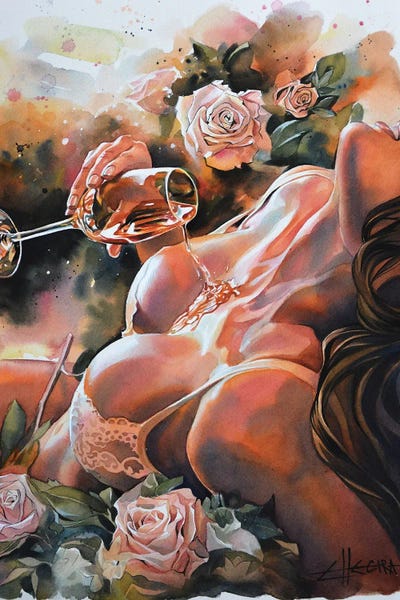 Lingerie: Champagne II by Ellectra Art