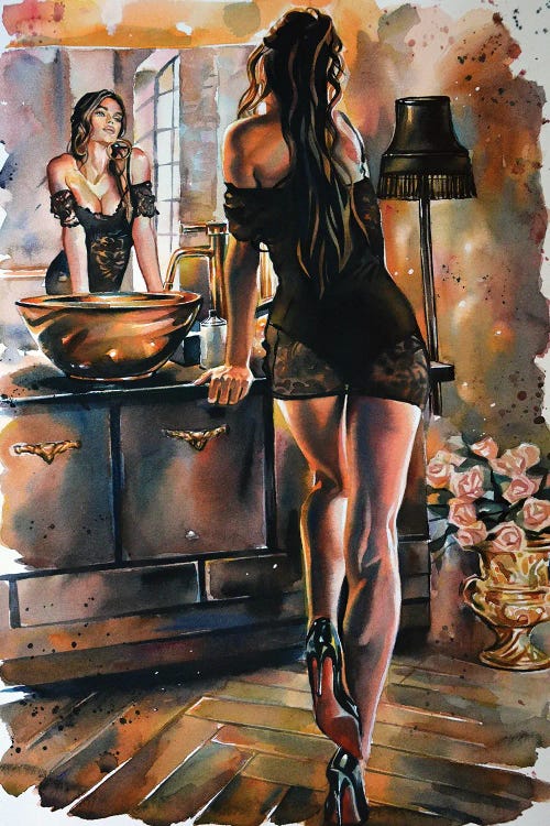 Gold Mirror II by Ellectra Art wall art