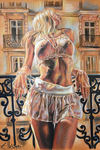 Seven Sunsets III by Ellectra Art framed canvas print