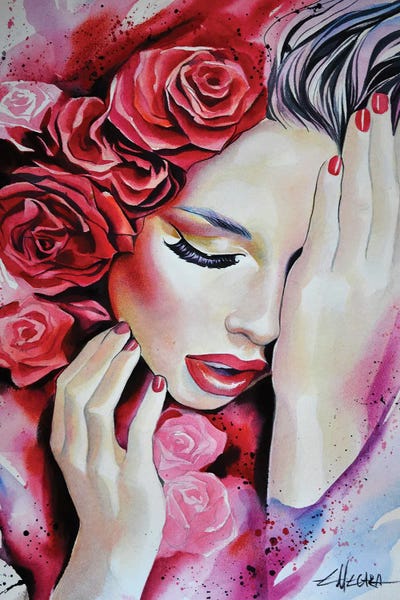 Lips: Ruby Red Roses by Ellectra Art