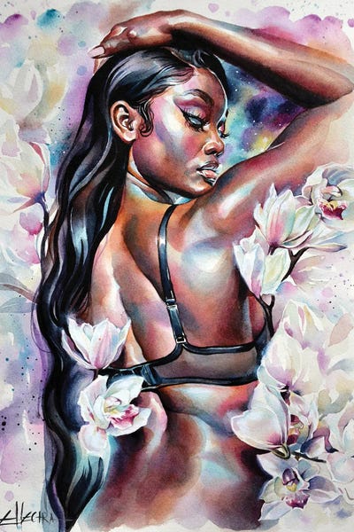 Lingerie: Glowing Orchids by Ellectra Art
