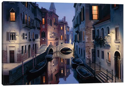 Night Dream Canvas Art Print - Urban River, Lake & Waterfront Art