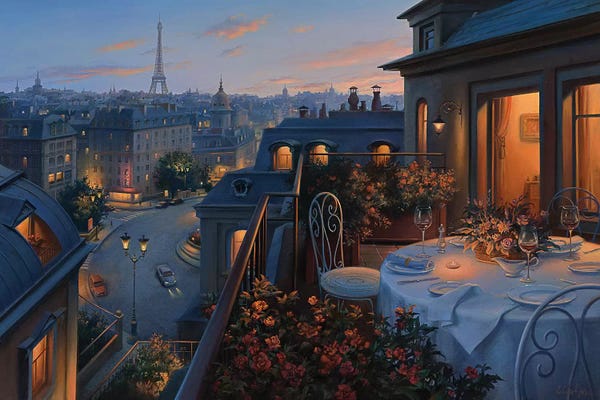 Evgeny Lushpin: Paris Evening by Evgeny Lushpin