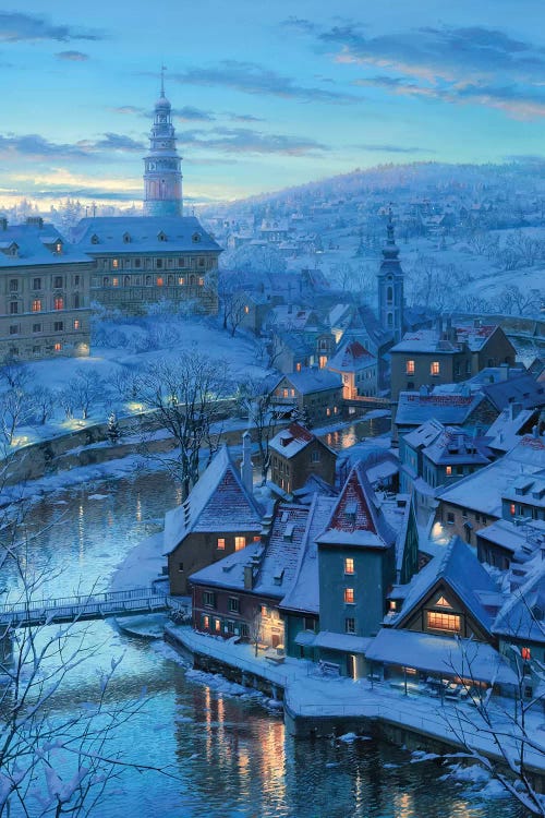 Twilight in Krumlov by Evgeny Lushpin wall art