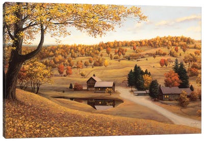 Vermont Farm Canvas Art Print - Autumn & Thanksgiving