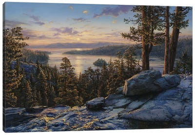 Dawn At Lake Tahoe Canvas Art Print - Sunrise & Sunset Art