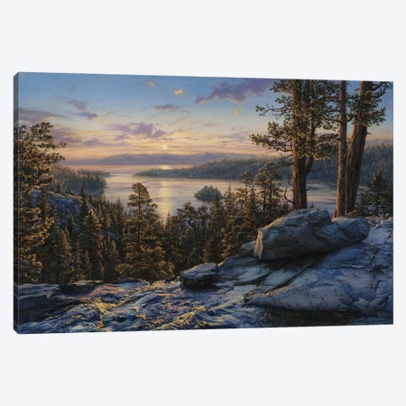 Dawn At Lake Tahoe Canvas Print #ELU29} by Evgeny Lushpin Canvas Wall Art
