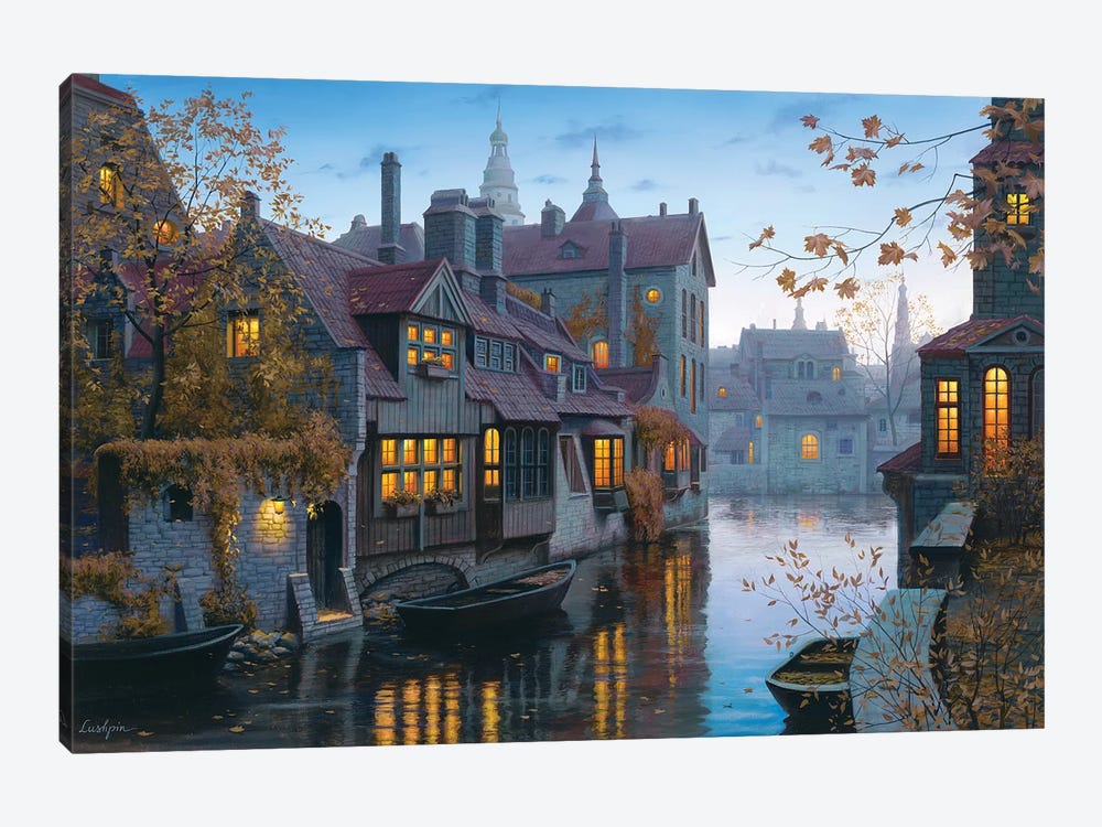 Autumn In Brugges by Evgeny Lushpin 1-piece Canvas Artwork