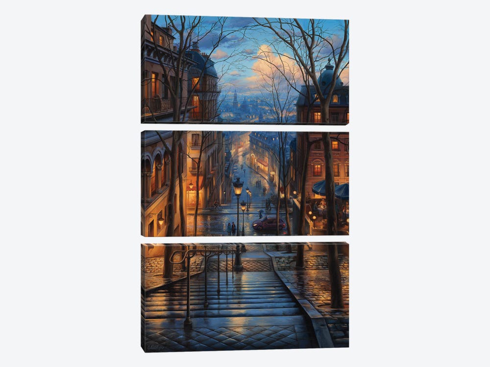 Montmartre Spring by Evgeny Lushpin 3-piece Canvas Wall Art