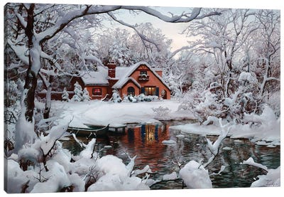 Winter Wonderland Canvas Art Print - House Art