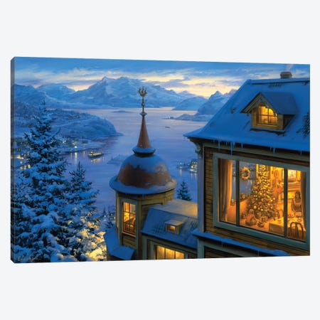 Coming Home For Christmas Canvas Print #ELU6} by Evgeny Lushpin Canvas Wall Art
