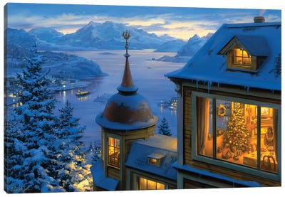 Coming Home For Christmas Canvas Art Print - Winter Art