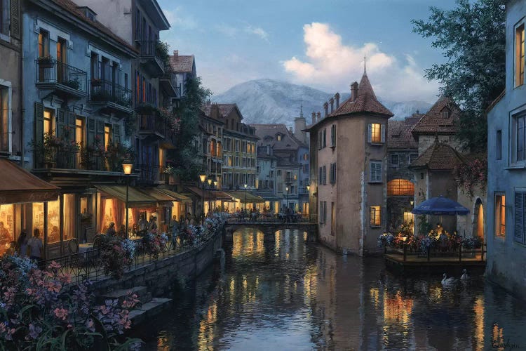 Evening in Annecy by Evgeny Lushpin wall art