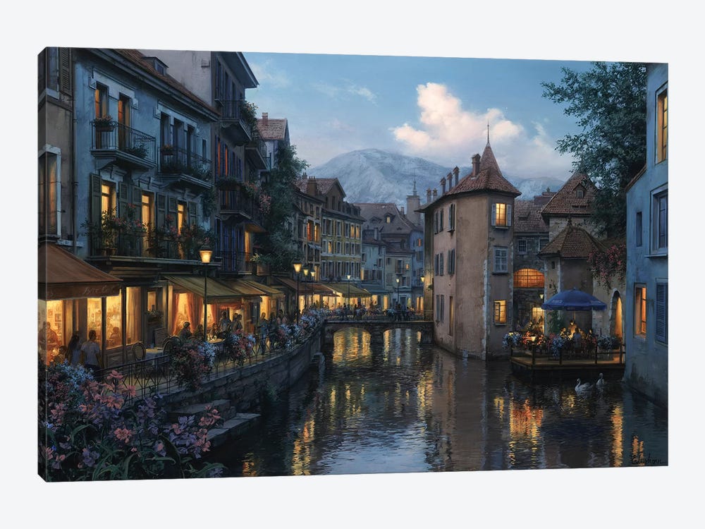 Evening in Annecy by Evgeny Lushpin 1-piece Art Print