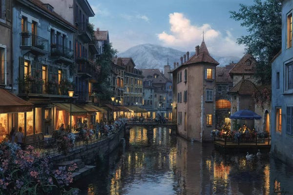 Europe: Evening in Annecy by Evgeny Lushpin