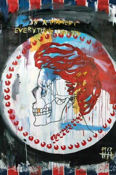 Skull XXII by Eddie Love multi panel art