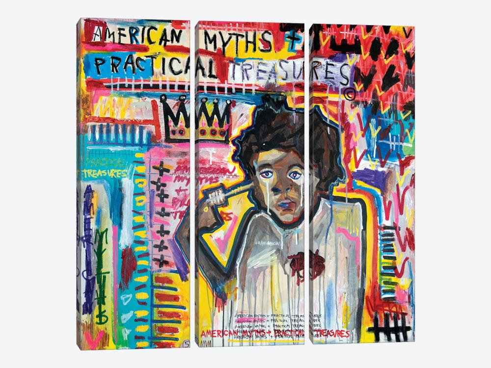 American Myths Practical Treasures: JMB by Eddie Love 3-piece Canvas Print