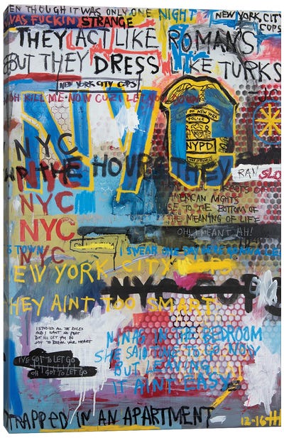 New York City Cops Canvas Art Print - Eddie Love