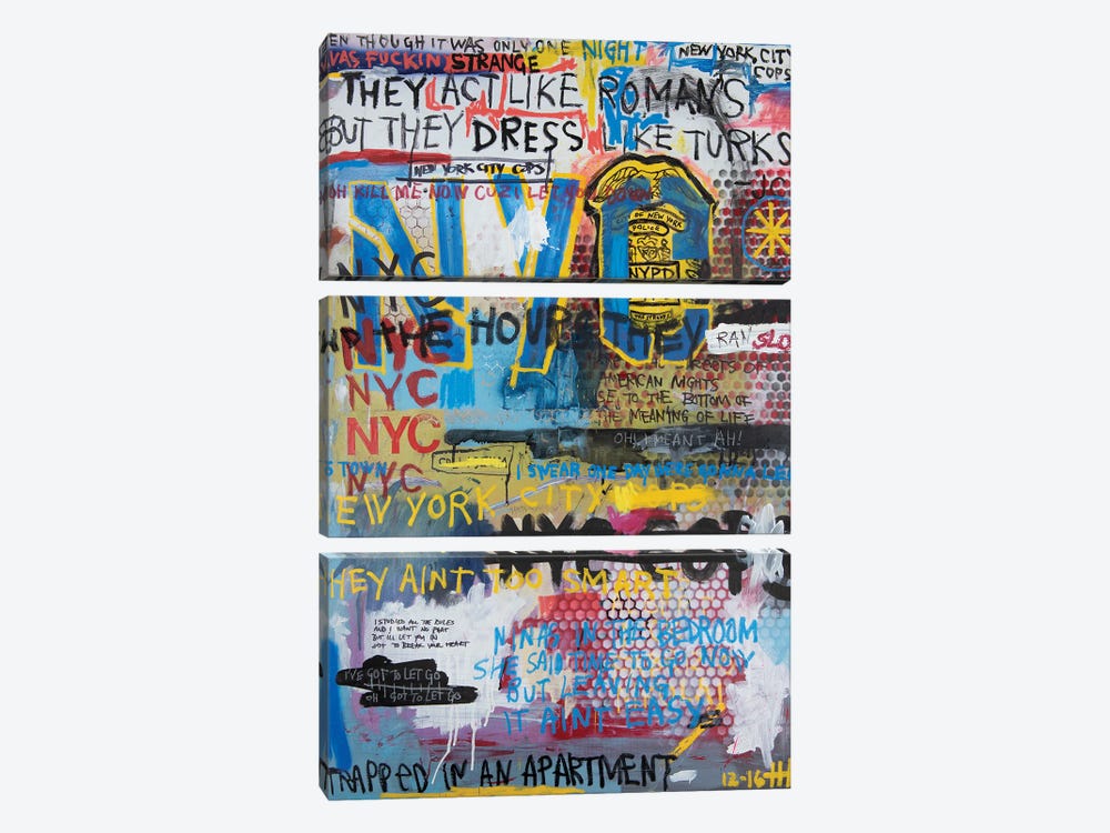 New York City Cops by Eddie Love 3-piece Canvas Art Print