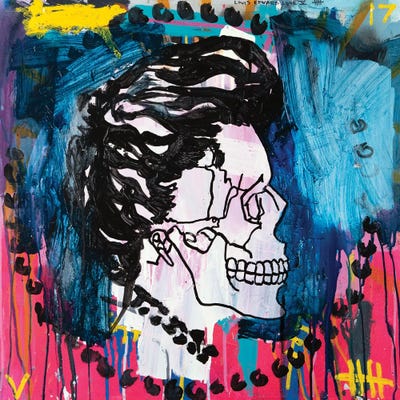 The Pinkish Hues With The Blues Of Royal Business by Eddie Love framed canvas print