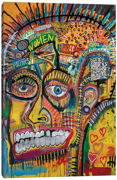 9 Thoughts 9 seconds Canvas Art Print - Neo-expressionism