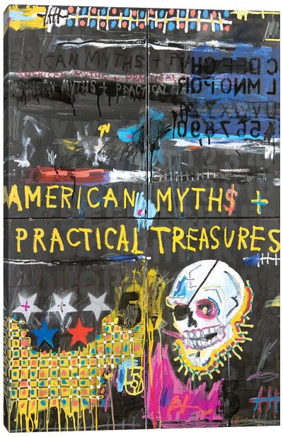 American Myths Practical Treasures Book Cover: Monkey Man Canvas Art Print - Expressive Street Art