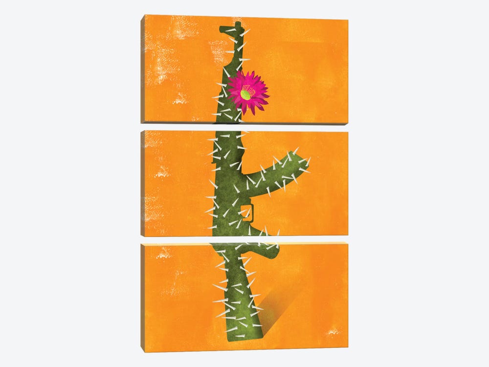 Flower Gun by Ellen Weinstein 3-piece Canvas Art Print