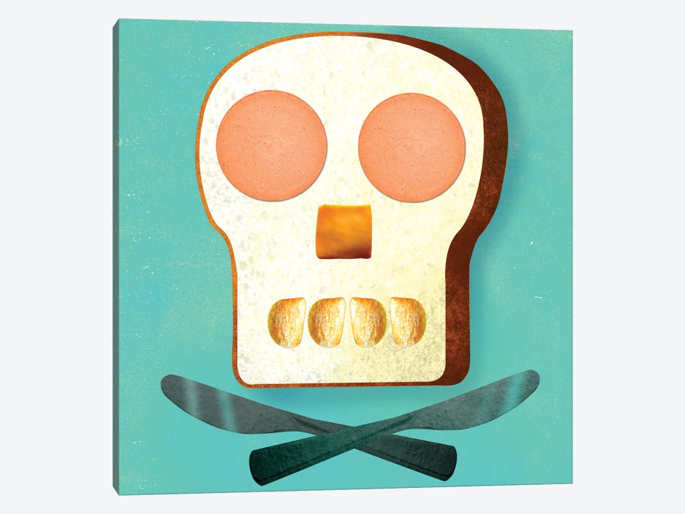 Food Skull by Ellen Weinstein 1-piece Canvas Artwork