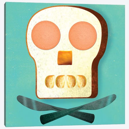 Food Skull Canvas Print #ELW12} by Ellen Weinstein Art Print